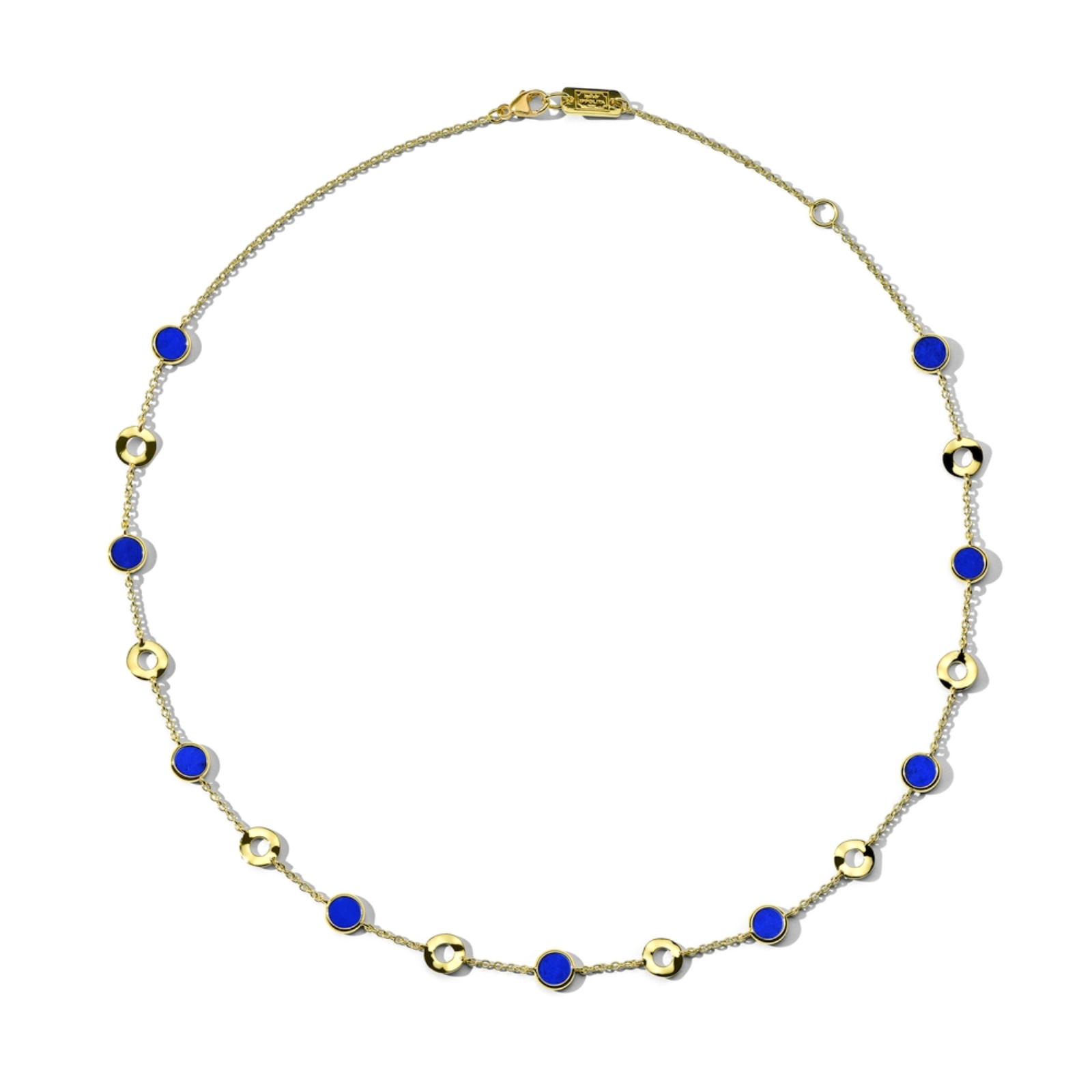 Polished Rock Candy Wavy Disc and Stone Slice Necklace