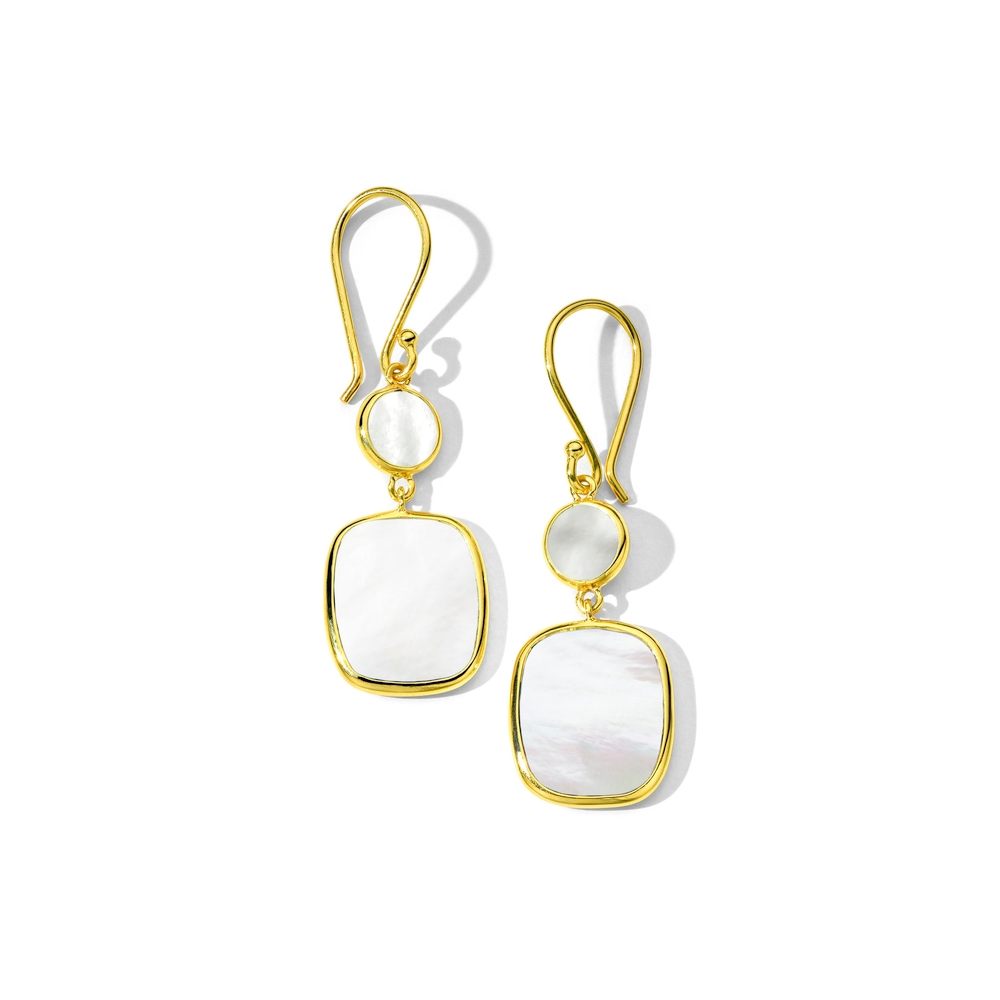 Polished Rock Candy Small Dot & Rounded Square Drop Earrings