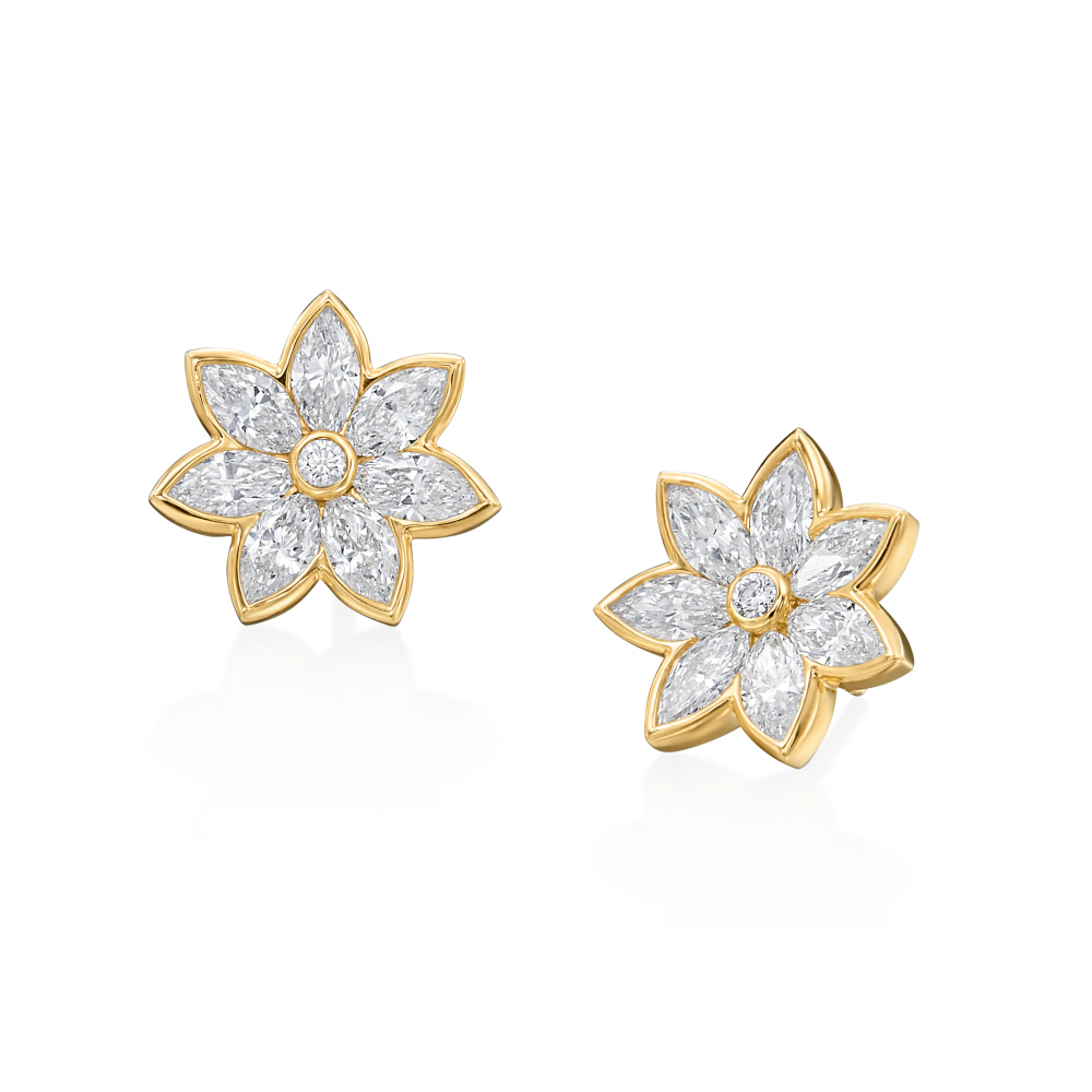 Large Marquis Fleur Studs