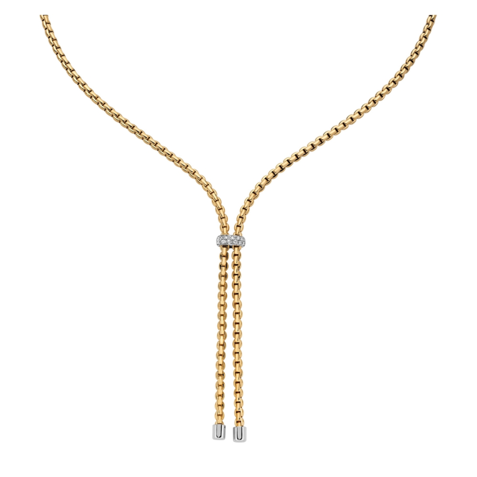 EKA Lariat Necklace with White Diamonds