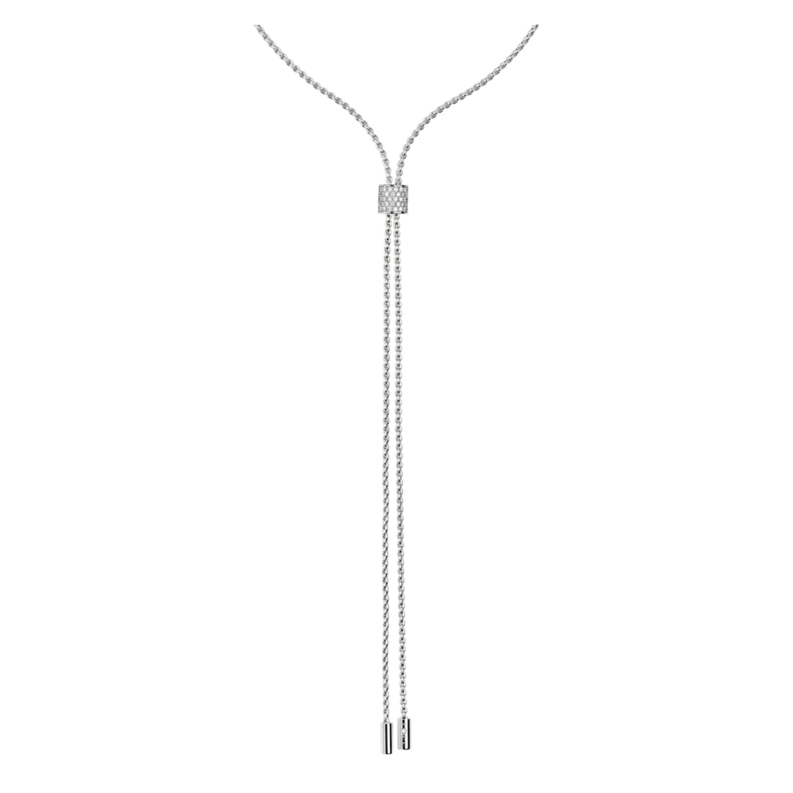 Slider necklace with diamond pavé