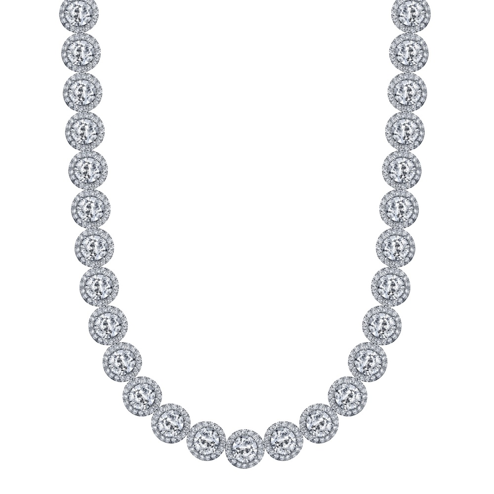 Diamond Halo Statement Necklace