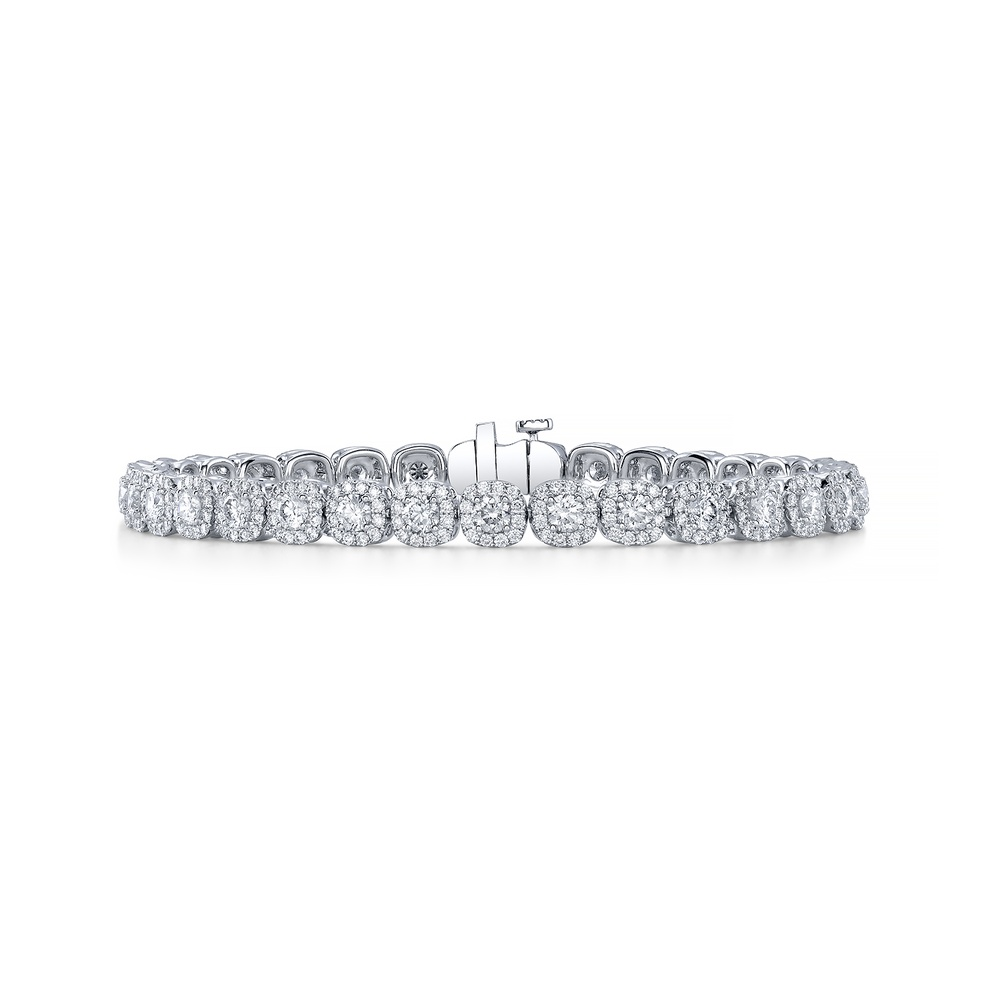 Diamond Halo Tennis Bracelet