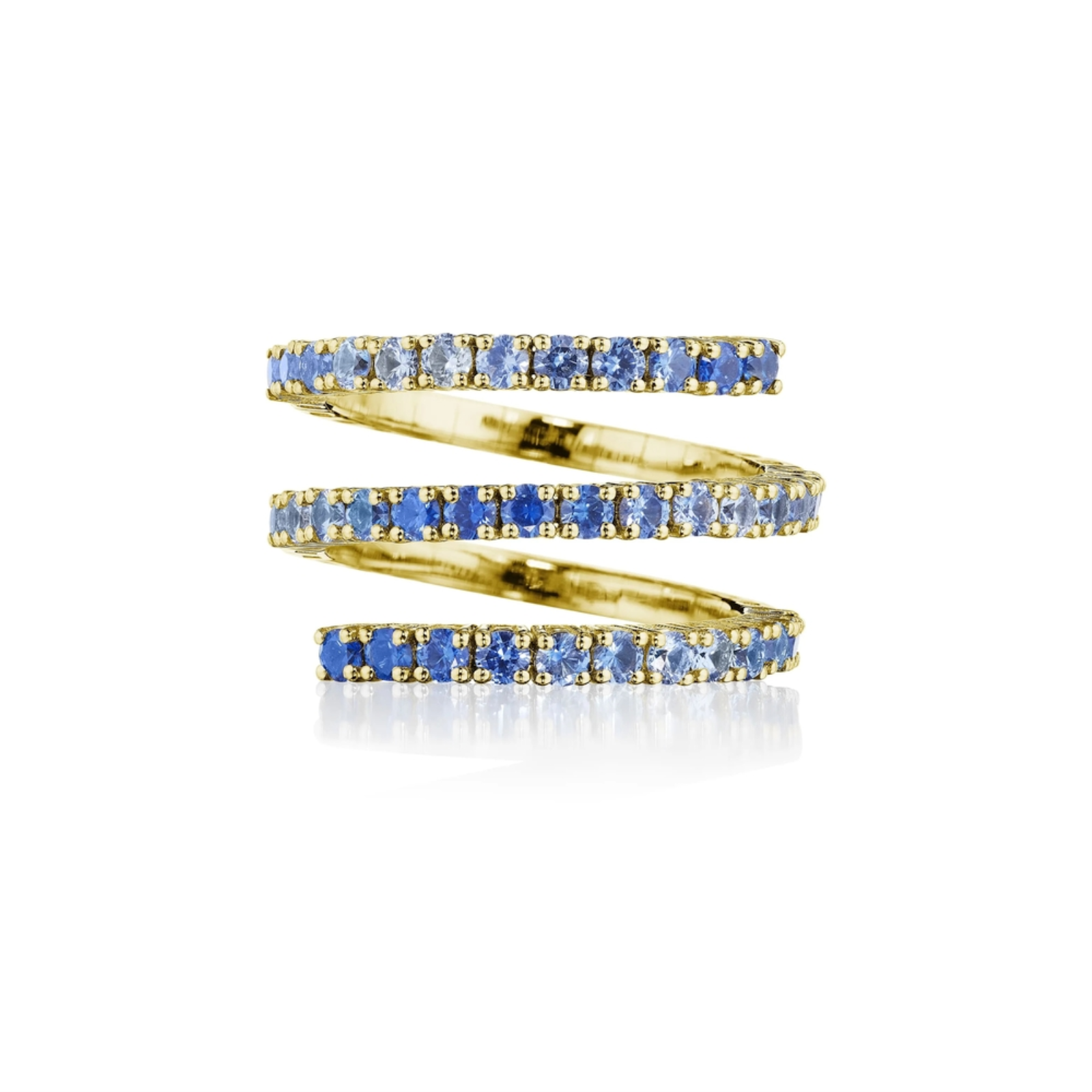 Ombré Blue Sapphire Spring Ring