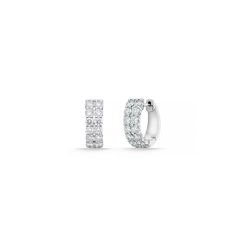 Double Row Huggie Hoops
