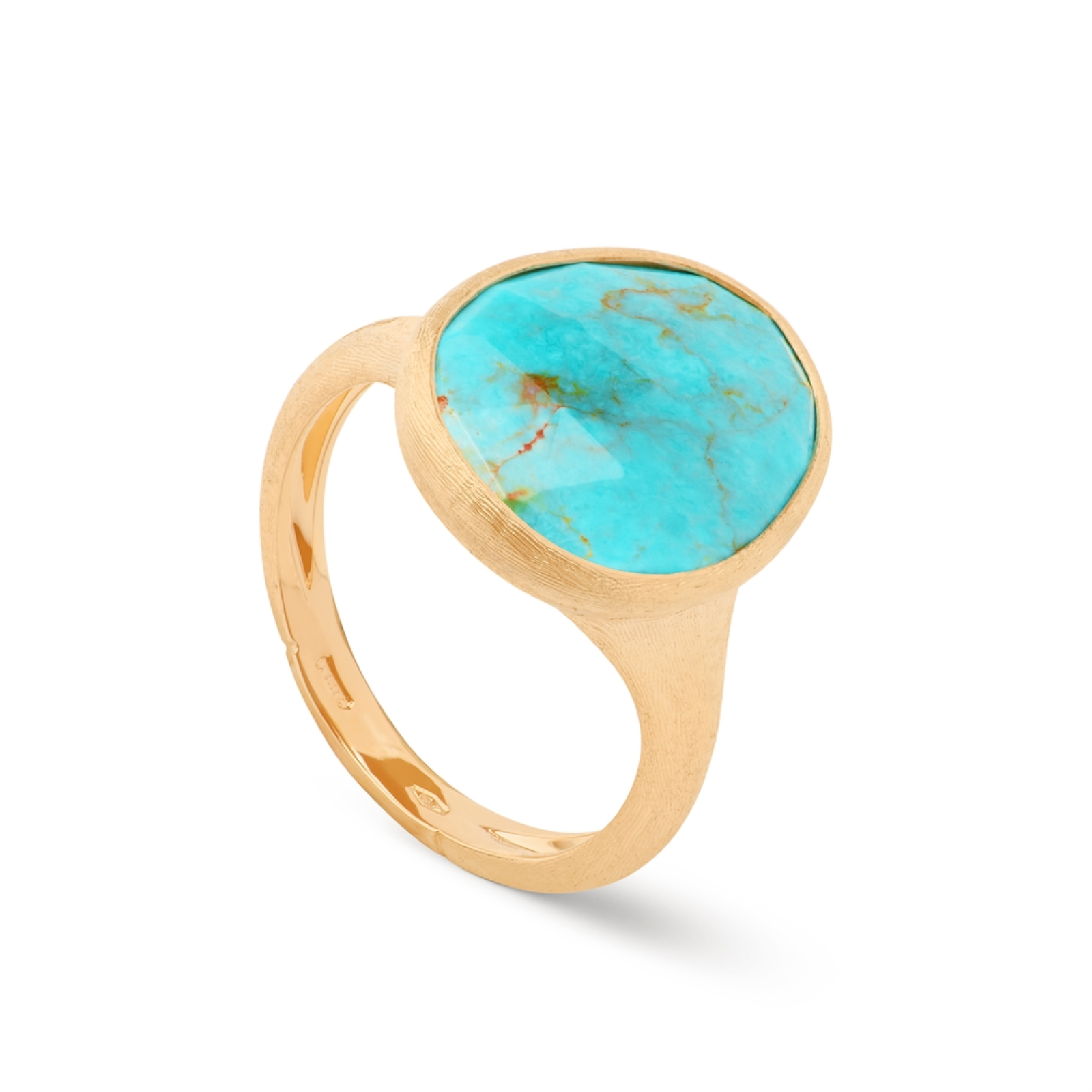 Lunaria Yellow Gold Ring with Turquoise