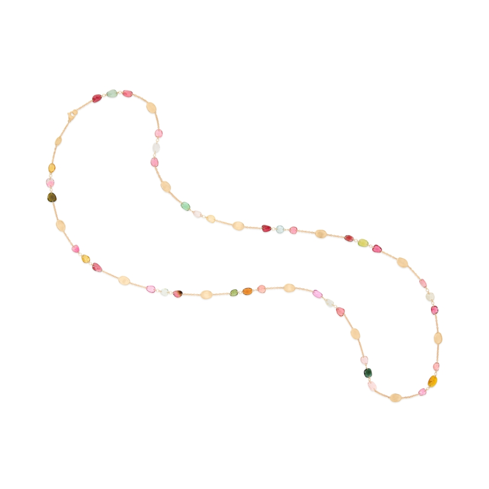 Lunaria Yellow Gold Long Tourmaline Necklace