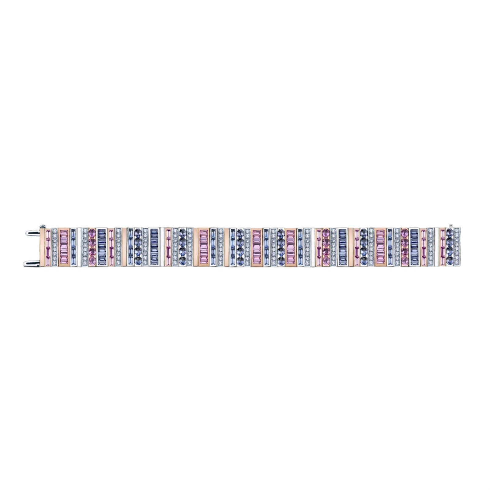 Platinum and Rose Gold Wide Masterpiece Bracelet