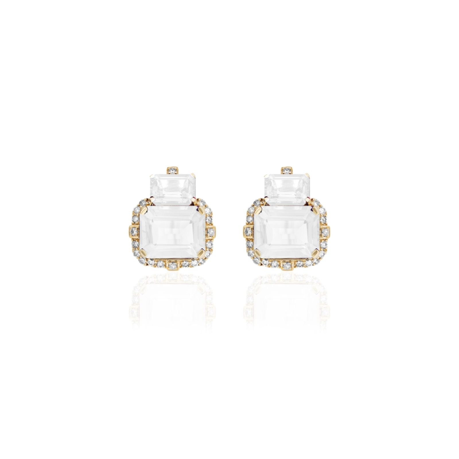 Two-Tone Gossip Stud Earrings