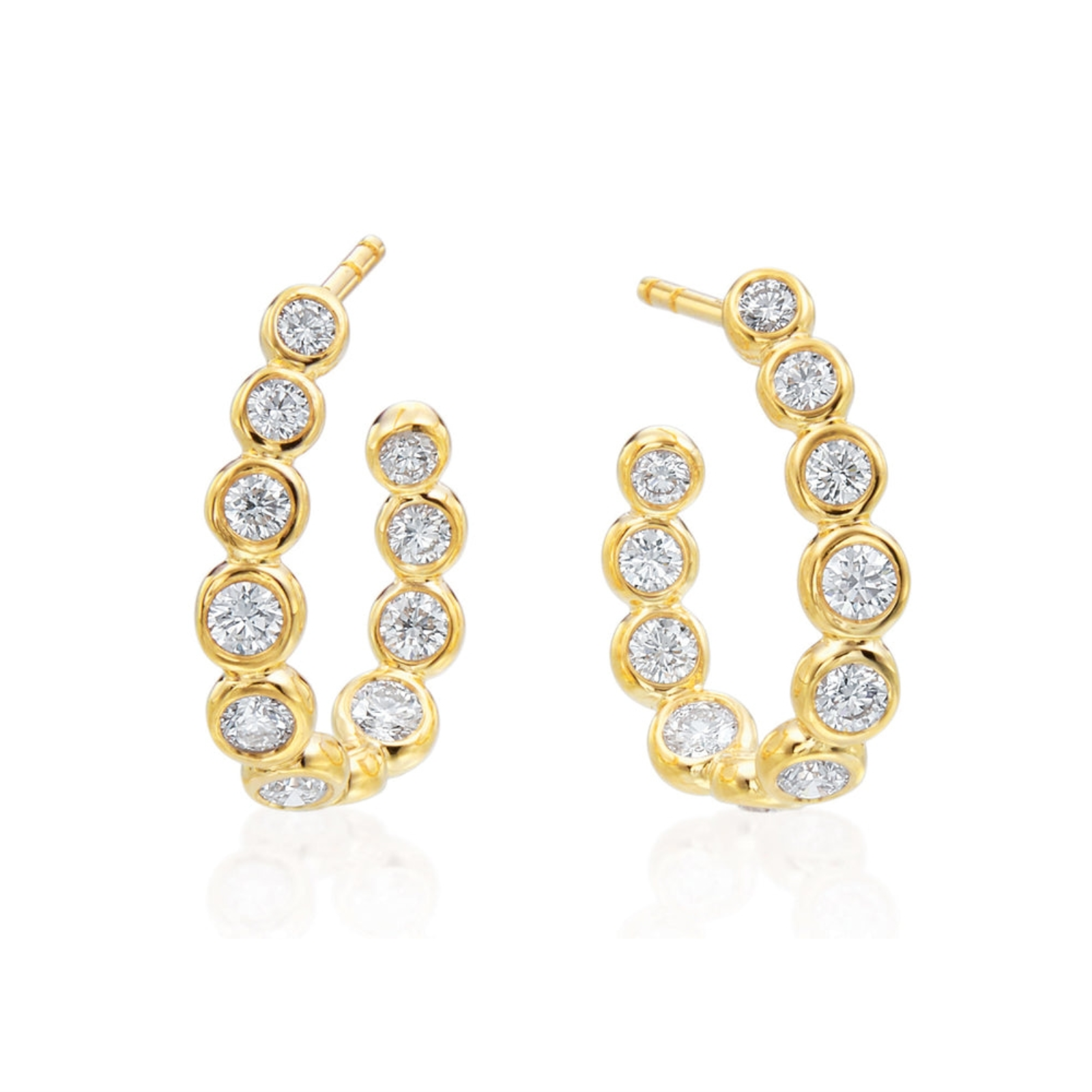 DIAMOND MOONLIGHT HOOP EARRINGS