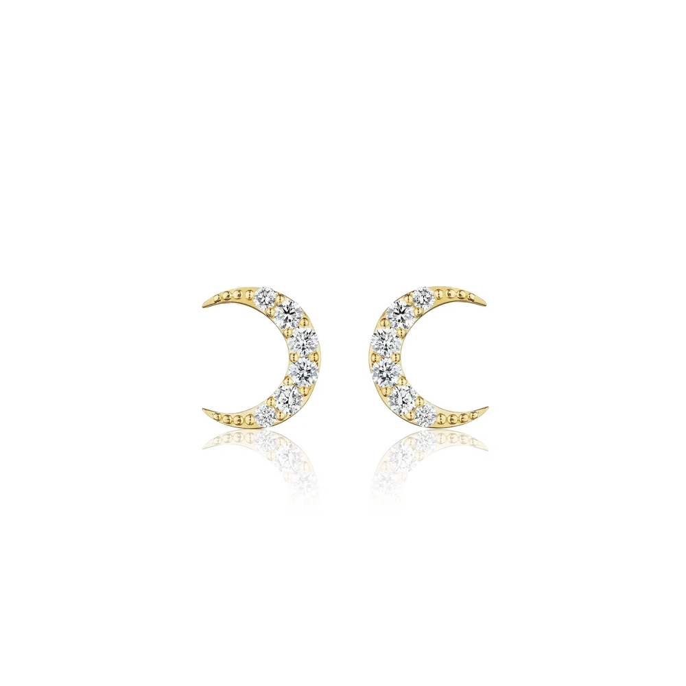 Petite Penny Crescent Moon Stud Earrings