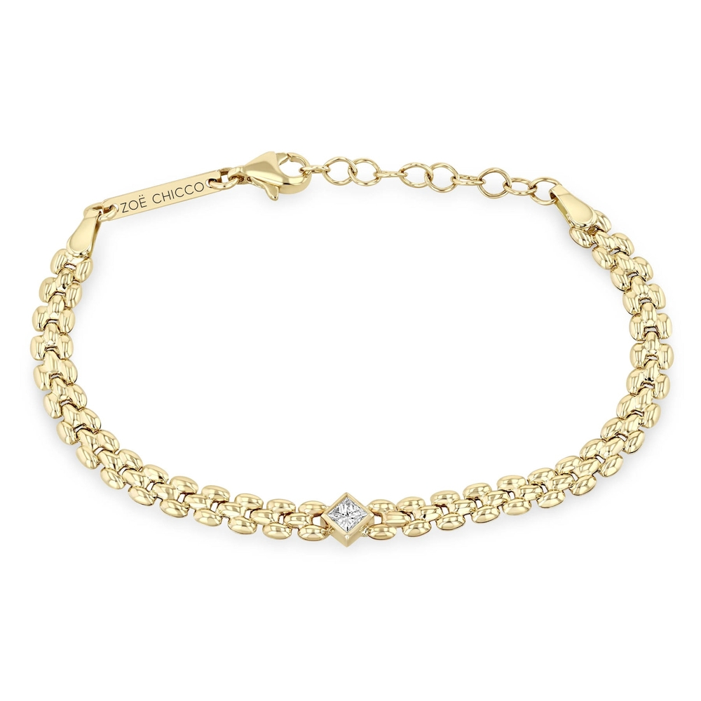 Princess Diamond Small Panther Chain Bracelet