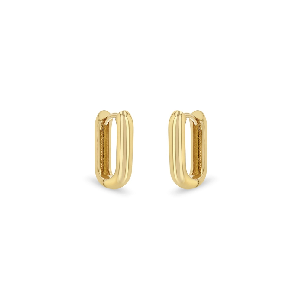 Thick Medium Oval Hinge Hoops