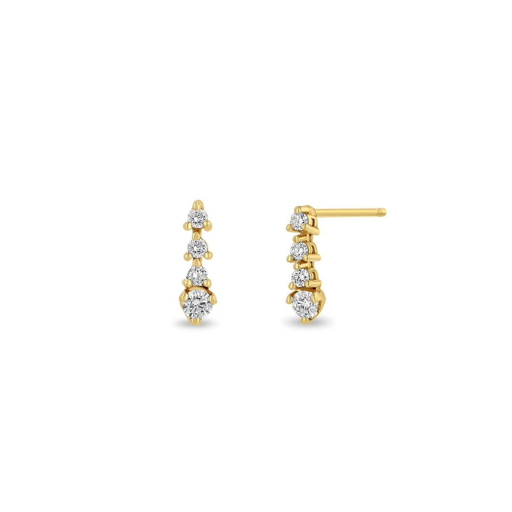 Prong Diamond Short Tennis Drop Earrings