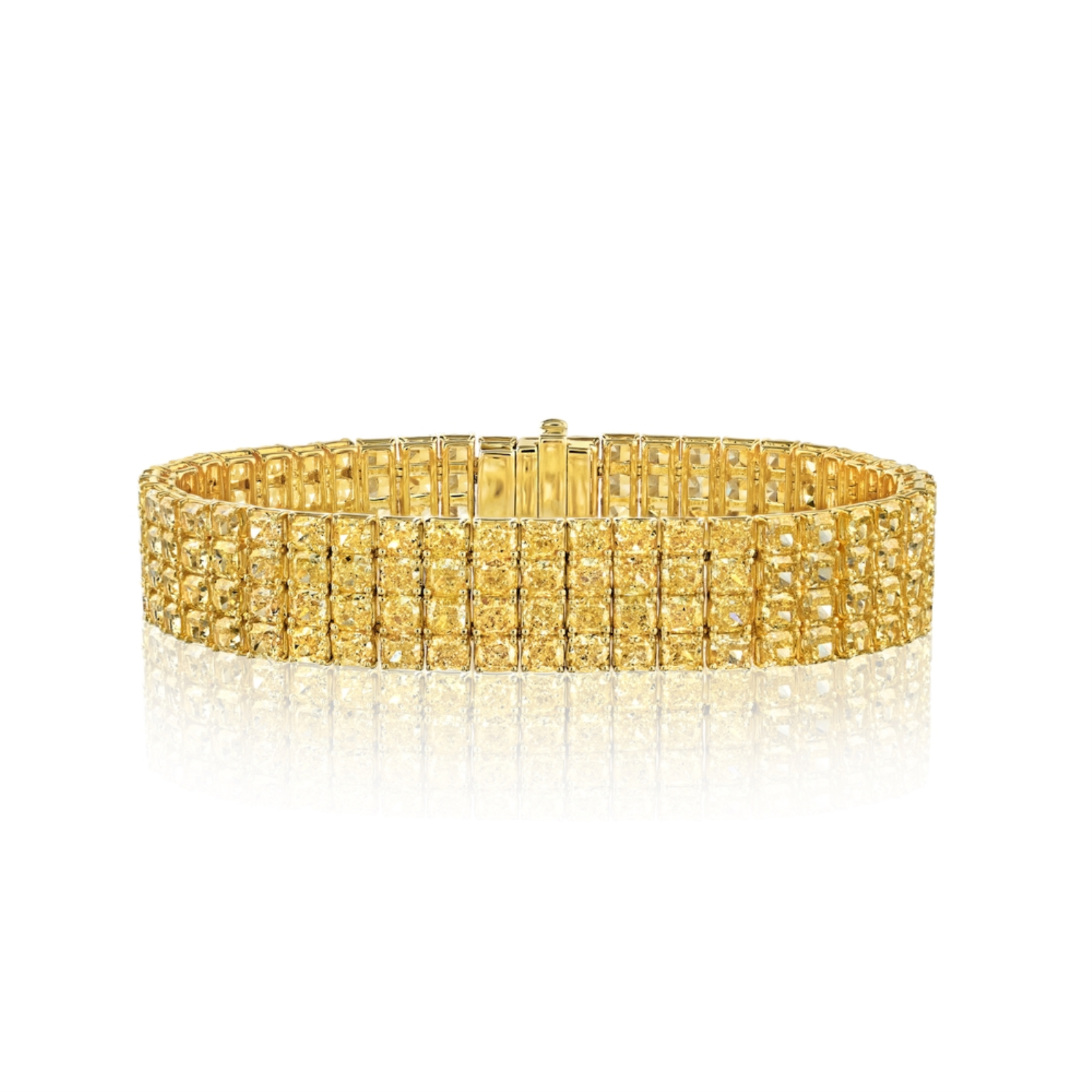 Wide Yellow Diamond Bracelet