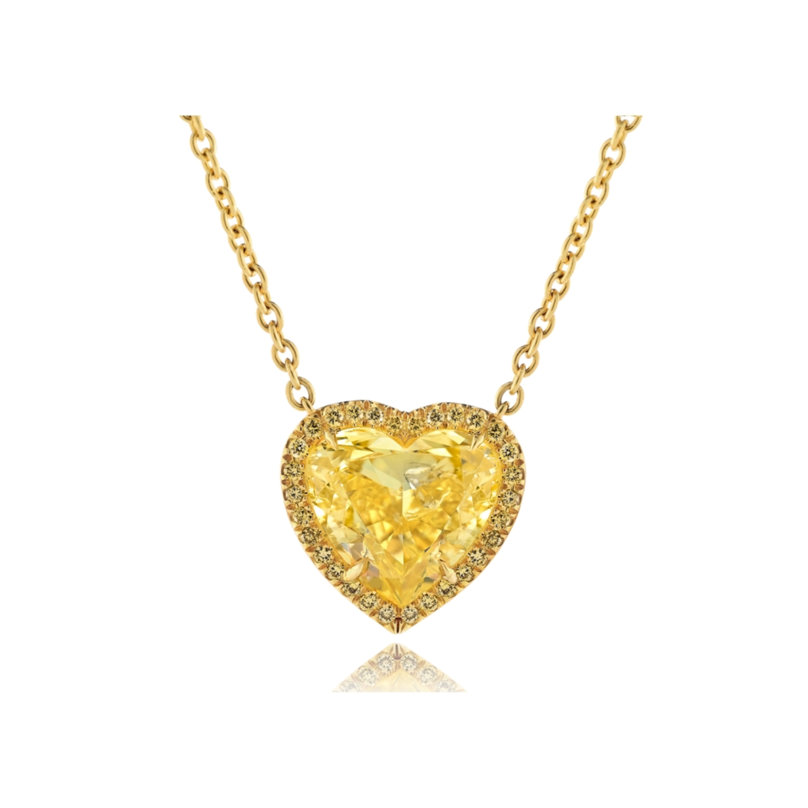 Yellow Diamond Heart Necklace