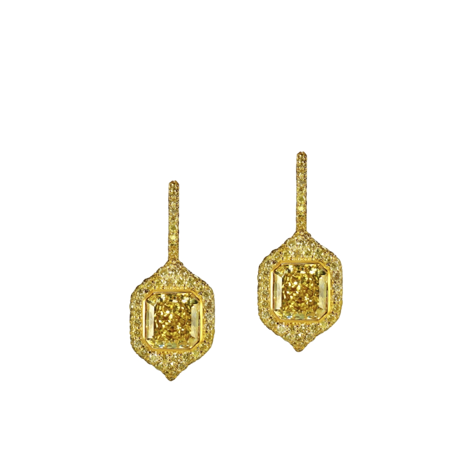 Yellow Diamond Drop Earrings