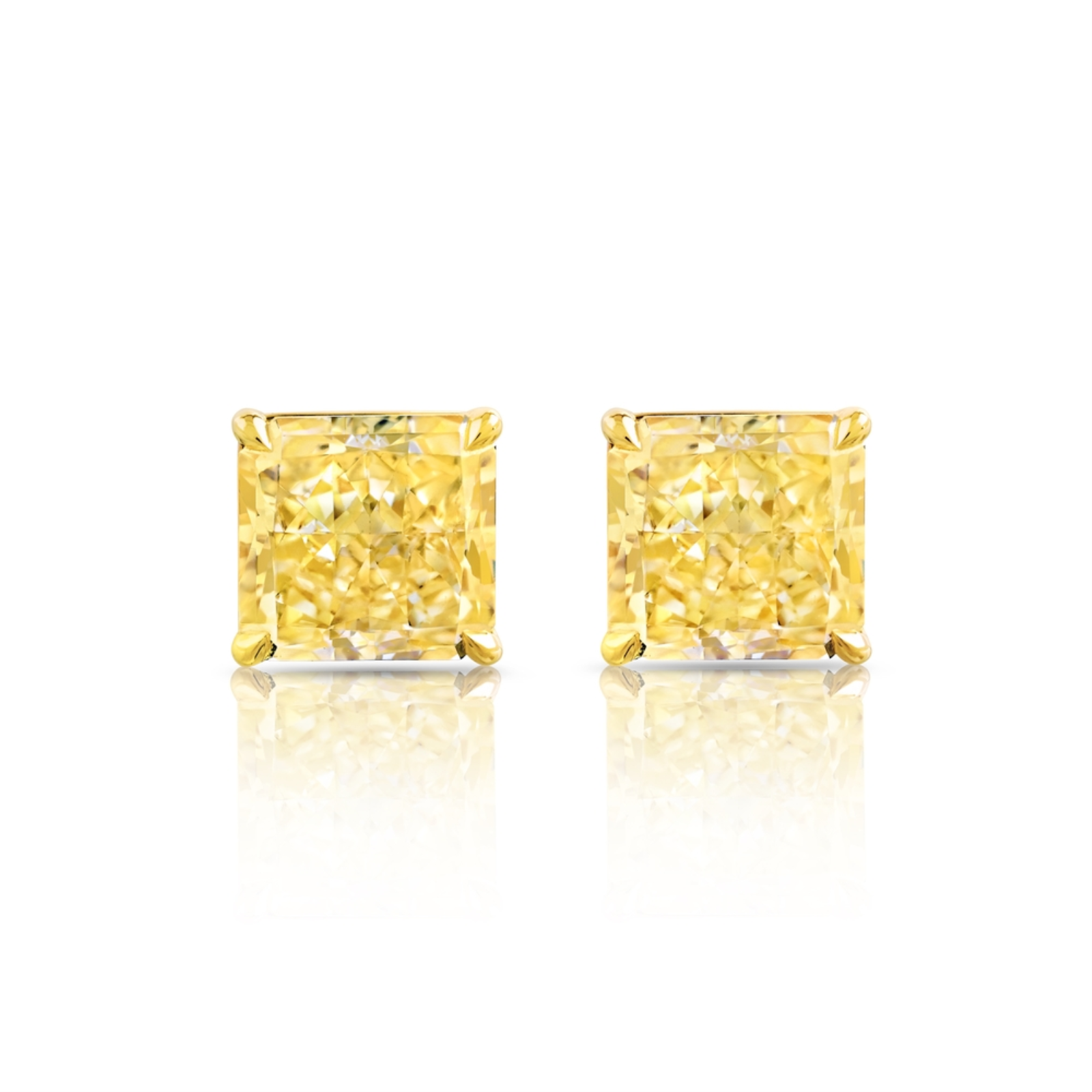Yellow Diamond Stud Earrings