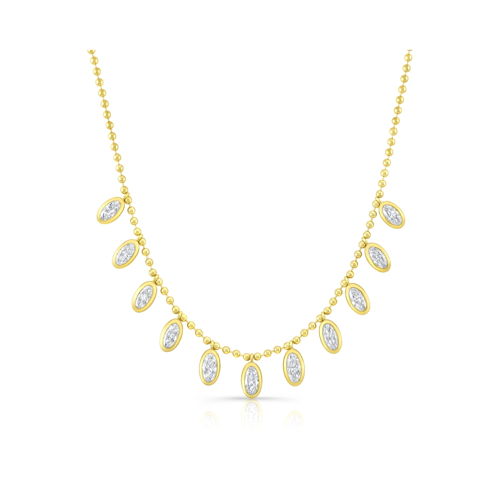Oval Bezel Drop Necklace