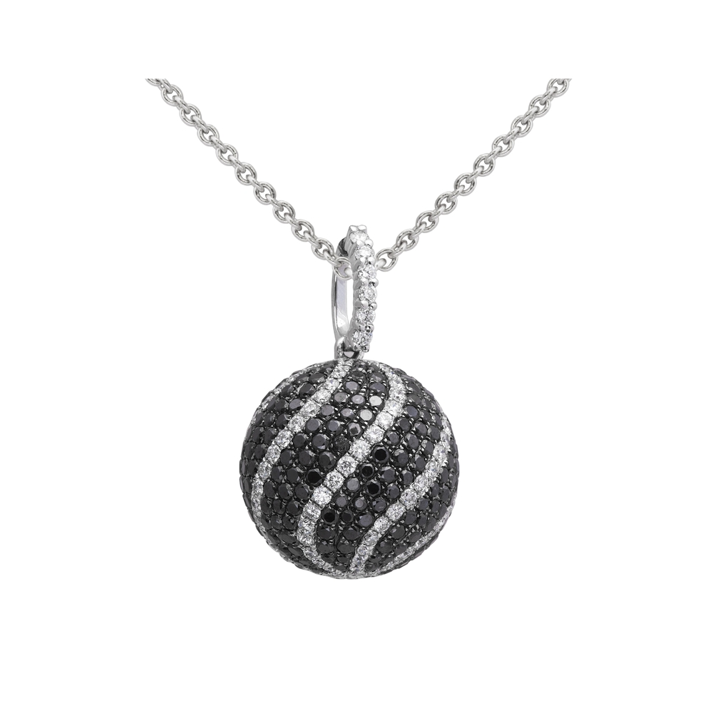 Black and White Diamond Pave Necklace