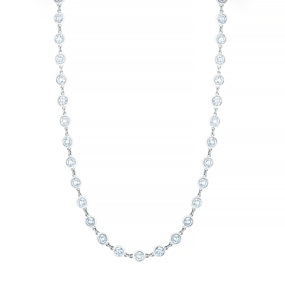 Platinum and Diamond By the Yard Necklace