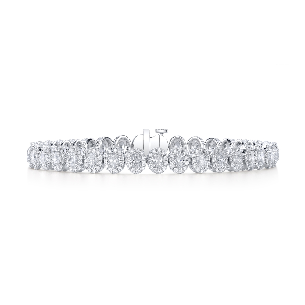 White Gold and Diamond Micro Halo Bracelet