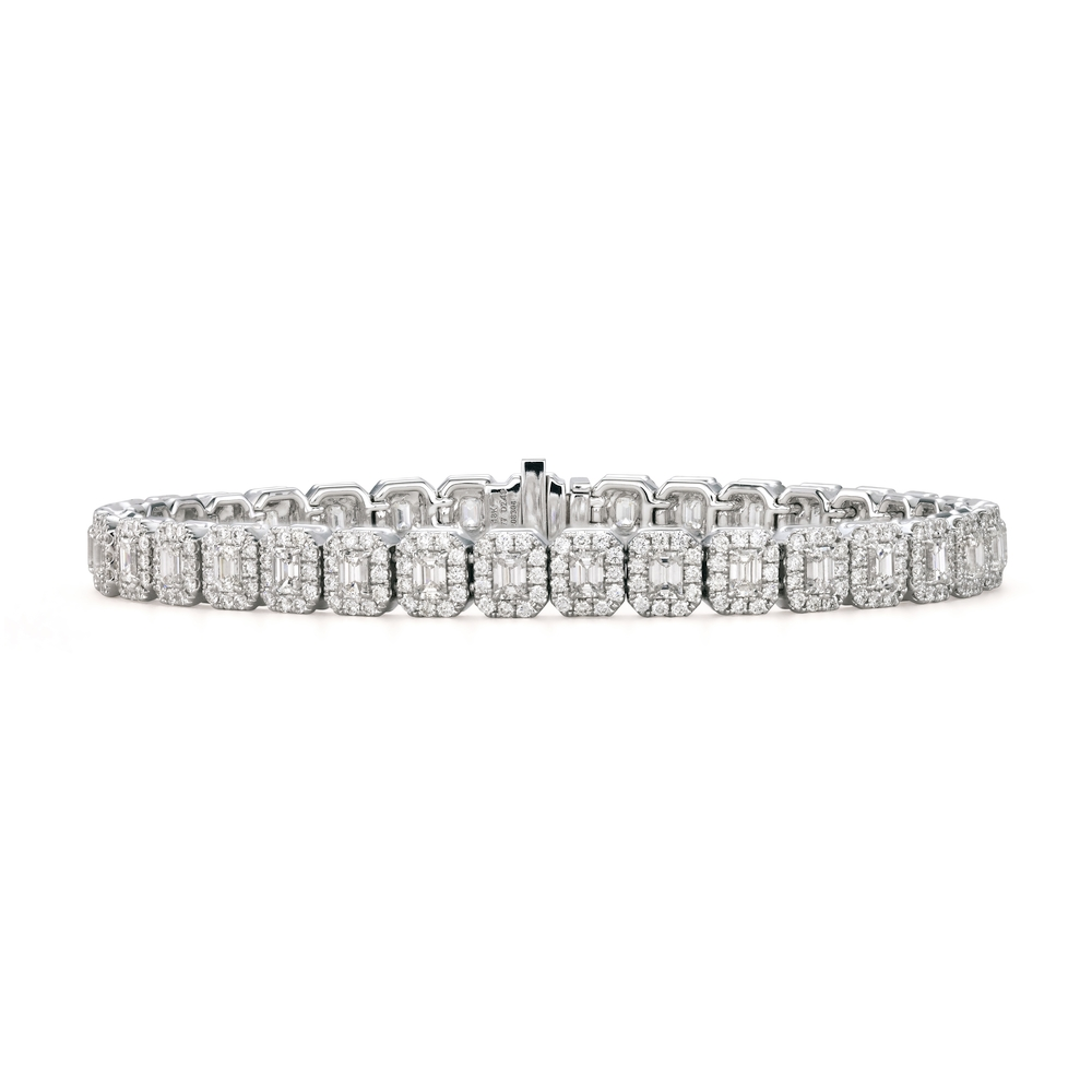 White Gold and Diamond Micro Halo Bracelet