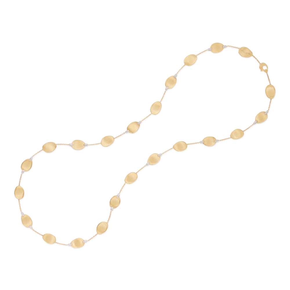 Lunaria Long Station Necklace with Mother of Pearl