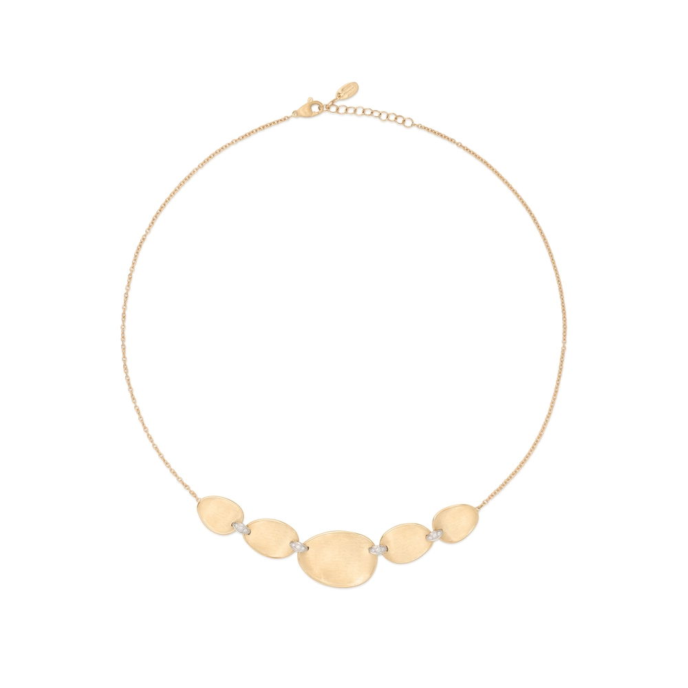 Lunaria Gold and Diamond Petal Necklace