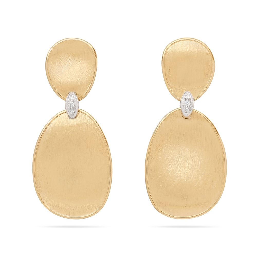 Lunaria Gold and Diamond Drop Earrings