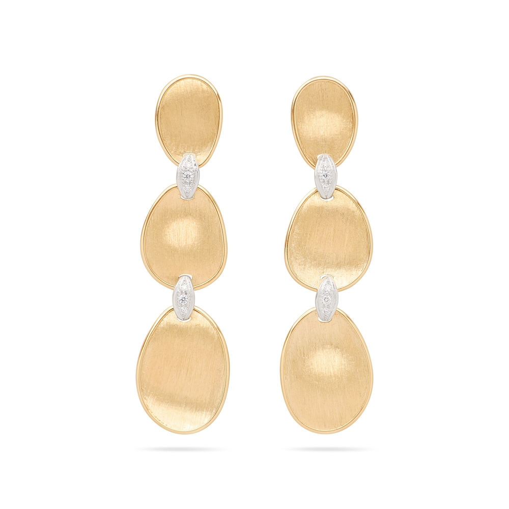 Lunaria Gold and Diamond Drop Earrings