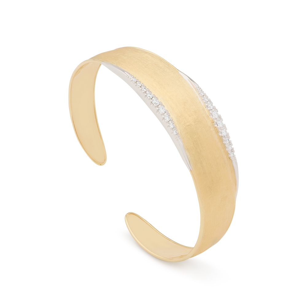Lunaria Gold and Diamond Cuff Bracelet