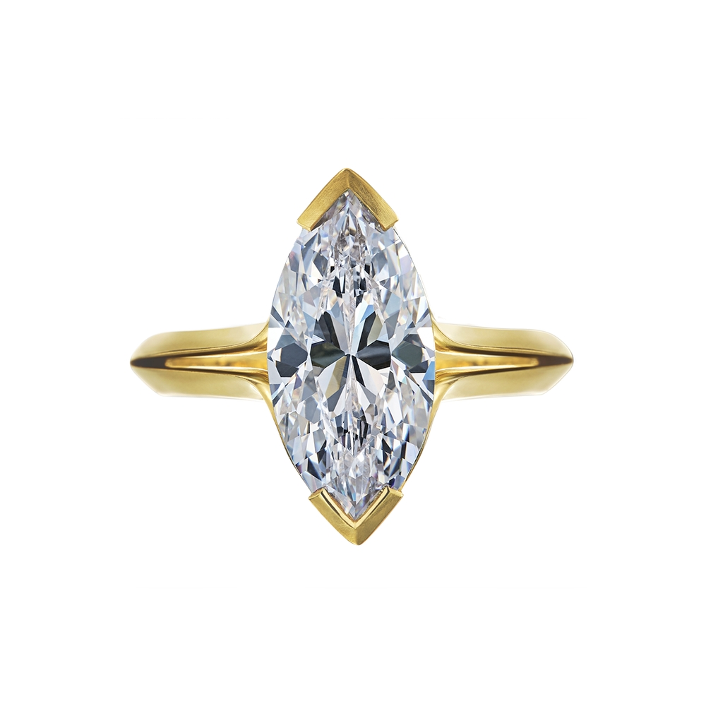 Yellow Gold High Polish for Marquise Ring Mounting