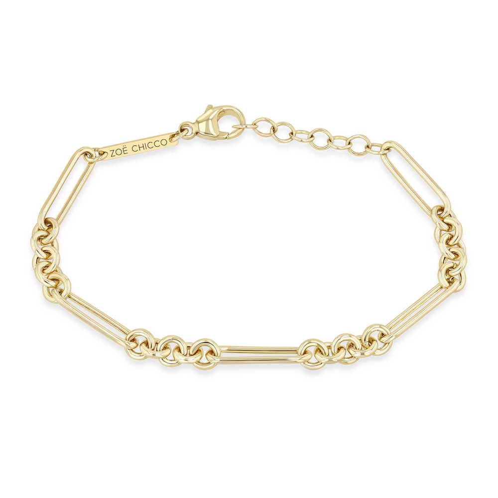 Mixed Paper Clip and Round Link Bracelet