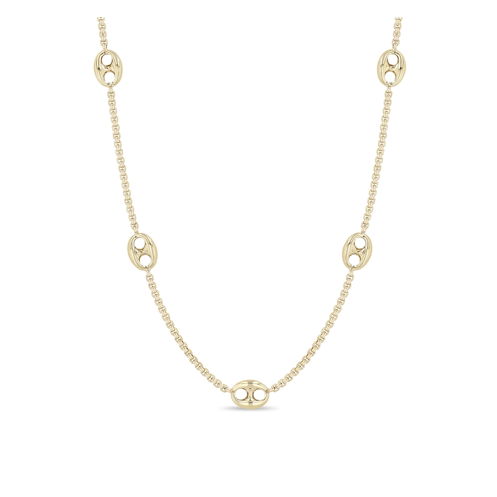 Large Mariner Link Station Box Chain Necklace