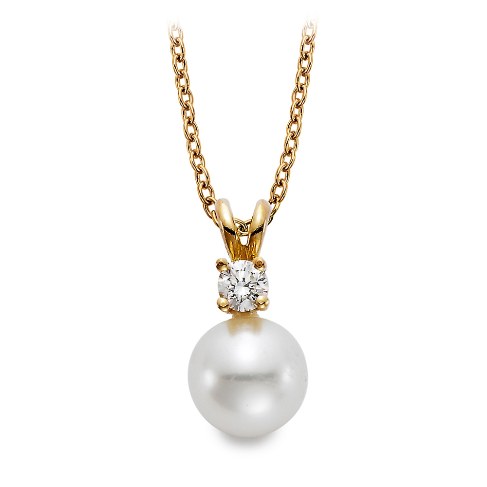 Gold Pearl and Diamond Necklace