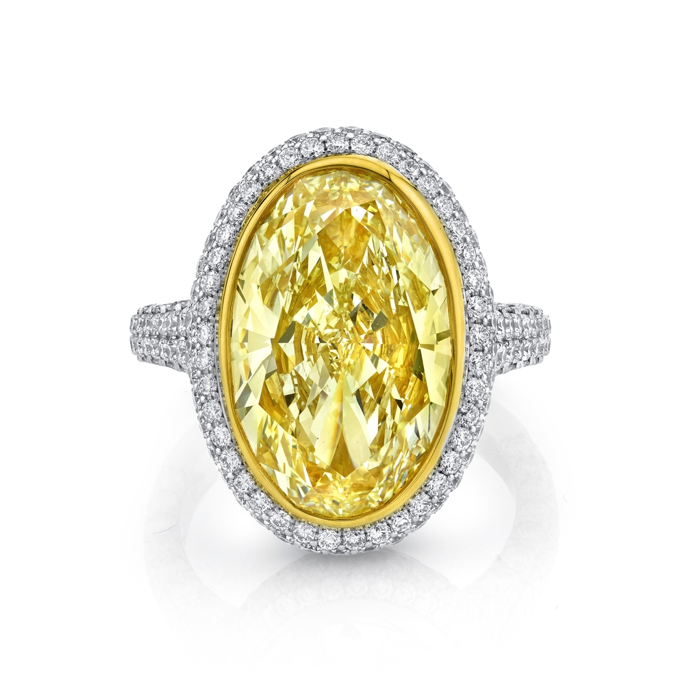 Yellow Diamond Halo Ring
