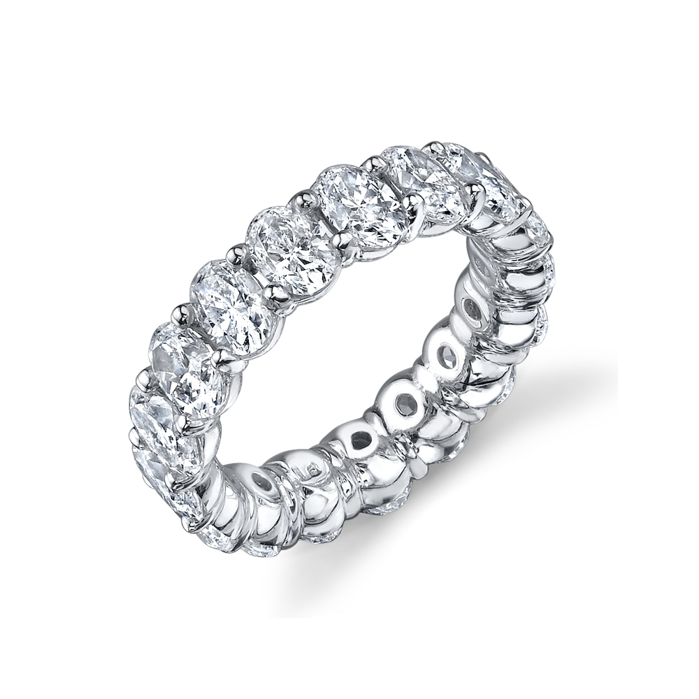 Platinum and Diamond Oval Eternity Band