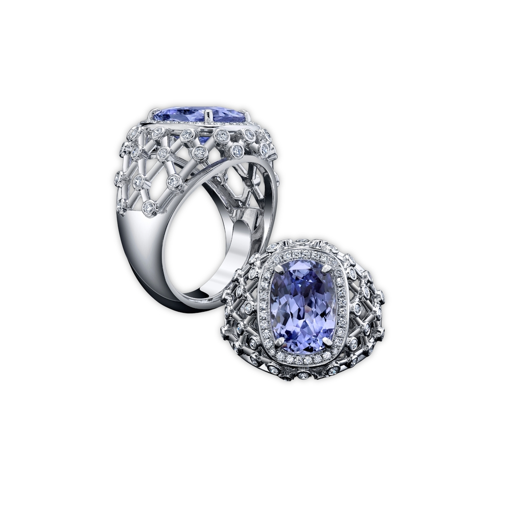 Sapphire and Diamond Cocktail Ring