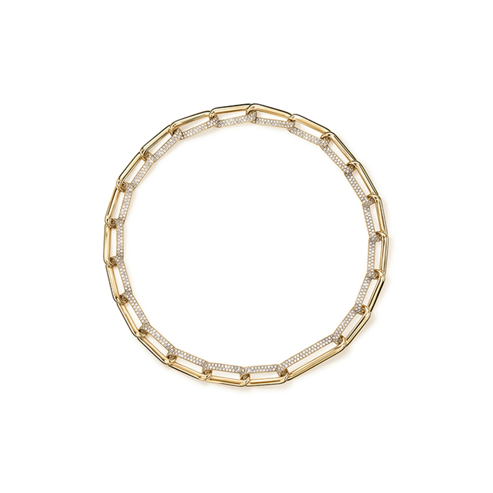 INSIDE/OUT Elongated Diamond Link Necklace