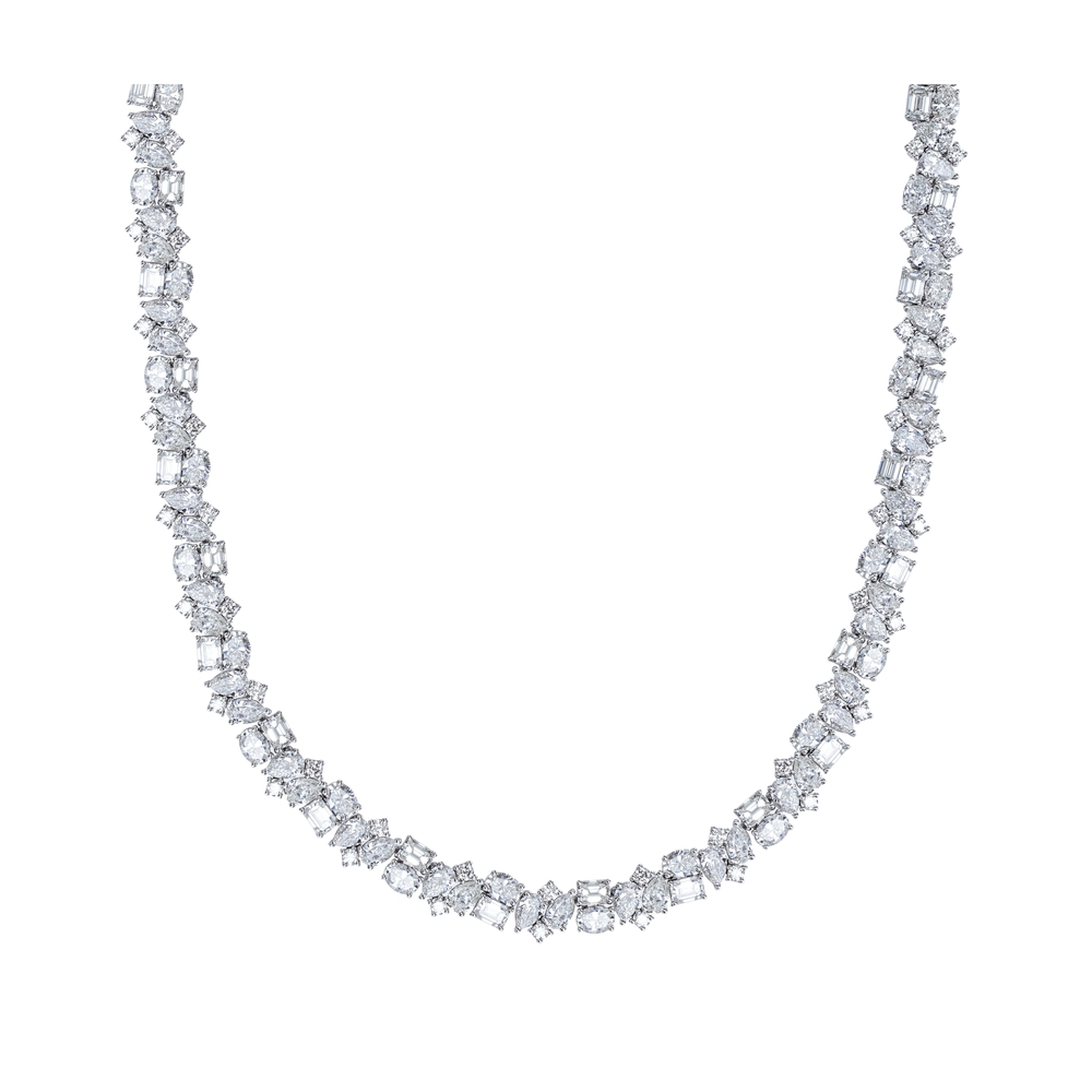 Mixed Shape Diamond Statement Necklace