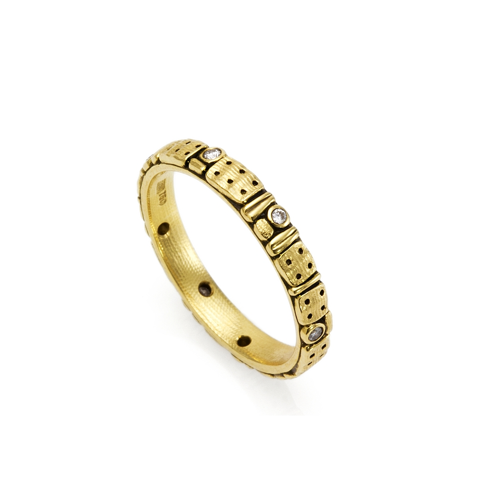 Yellow Gold Domino Diamond Ring