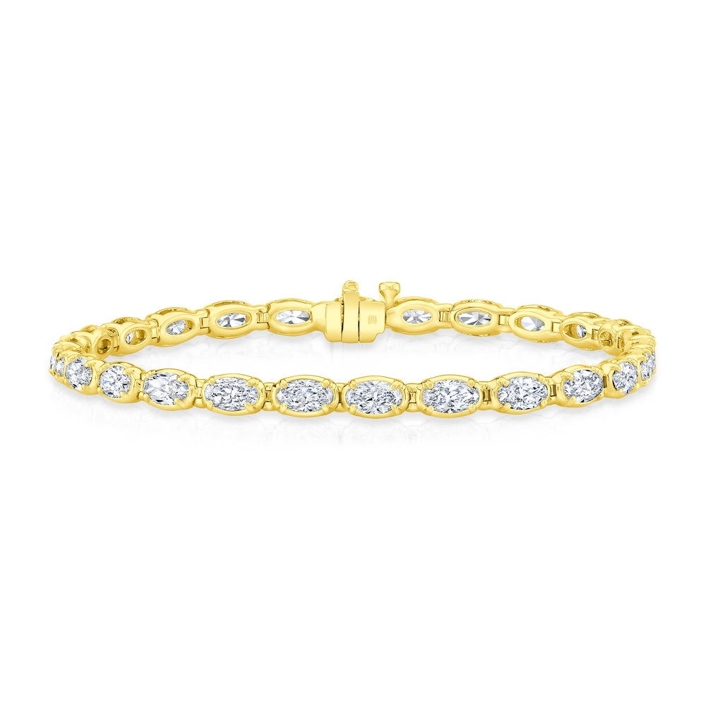 Yellow Gold and Diamond Moval Bracelet