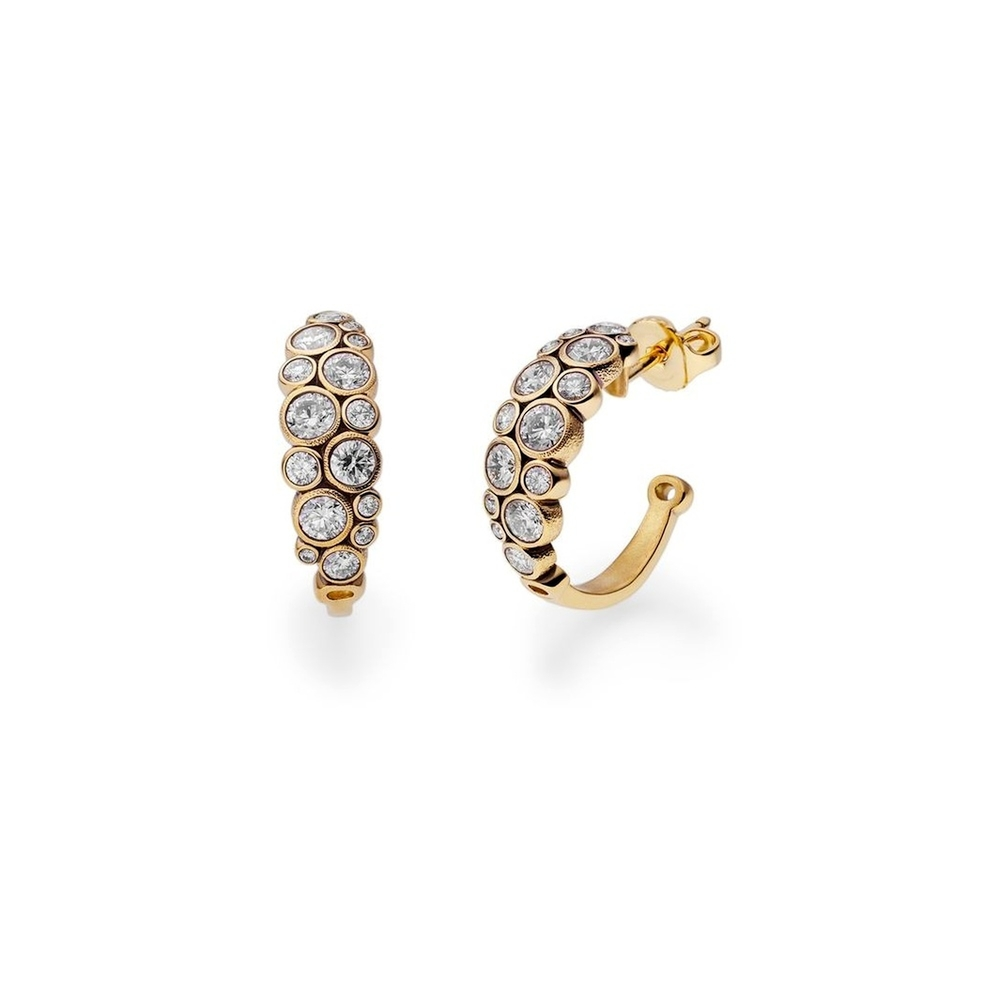 Yellow Gold Diamond Hoop Earrings