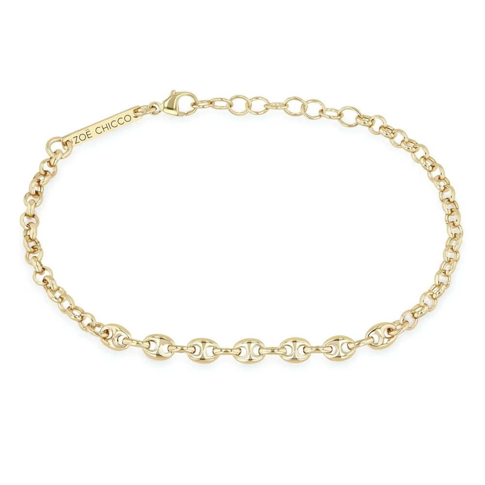 Yellow Gold Small Mariner Chain Bracelet