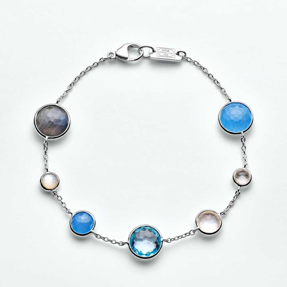 Sterling Silver 7-Stone Lollipop Bracelet