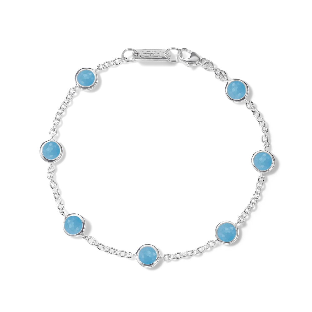 Sterling Silver and Blue Jade Confetti Bracelet