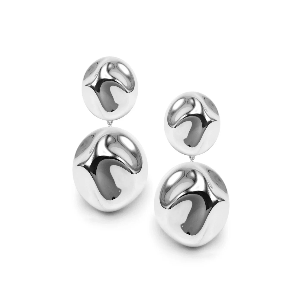 Sterling Silver Sculpted Dune Snowman Earrings
