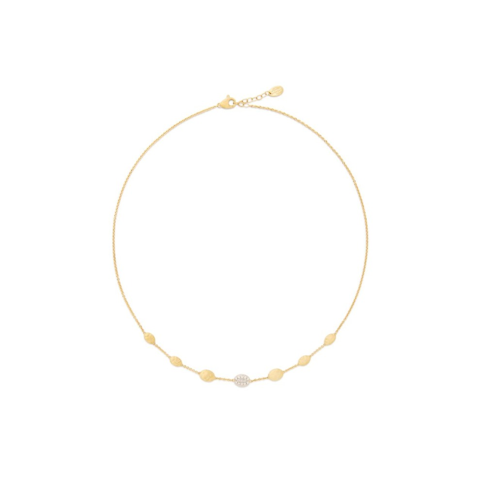 Yellow and White Gold Siviglia Diamond Station Necklace