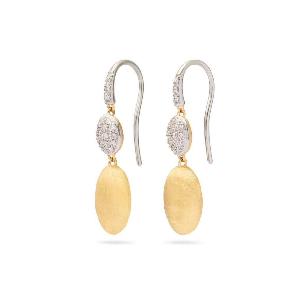 Yellow and White Gold Siviglia Diamond Drop Earrings